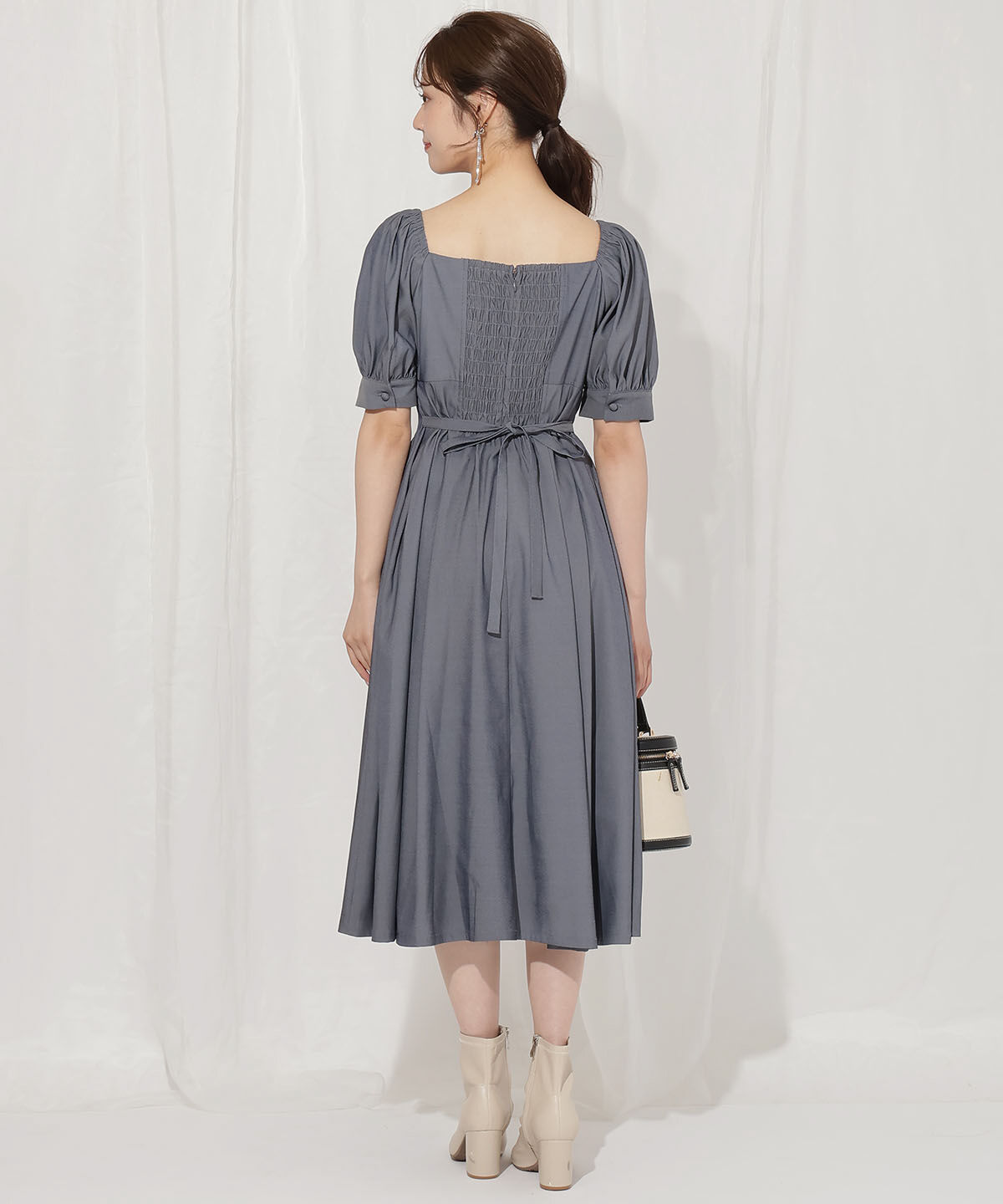 WILLSELECTION「デコルテリボンフレアワンピース」|ワンピース|