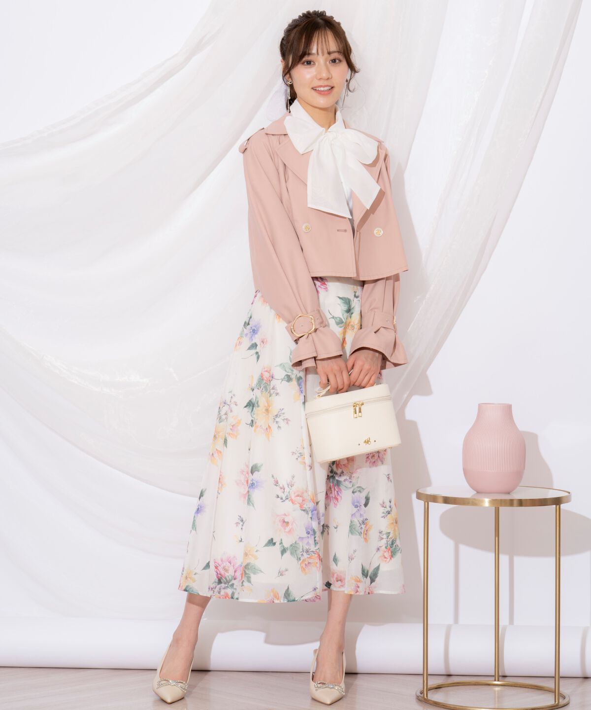 WILLSELECTION「カラフルフラワースカート」|フレア|