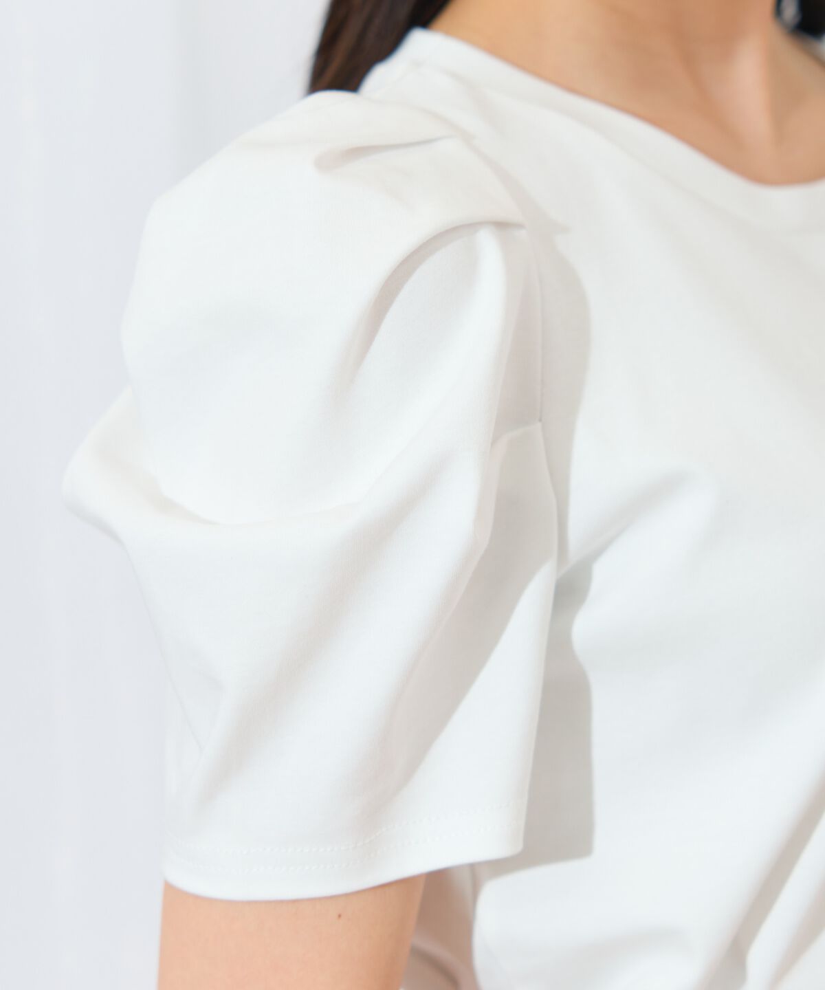 WILLSELECTION「タックスリーブロゴ刺繍トップス」|Tシャツ・カットソー|