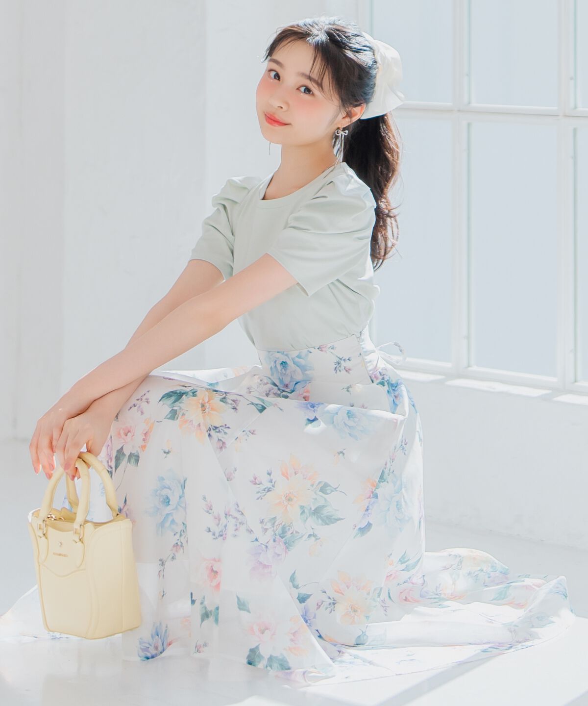 WILLSELECTION「タックスリーブロゴ刺繍トップス」|Tシャツ・カットソー|