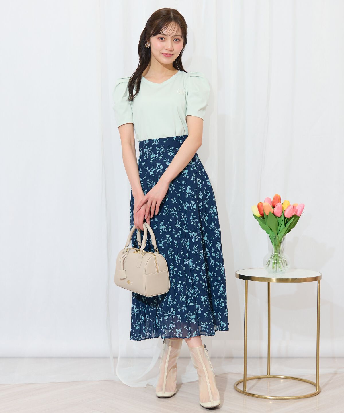 WILLSELECTION「タックスリーブロゴ刺繍トップス」|Tシャツ・カットソー|