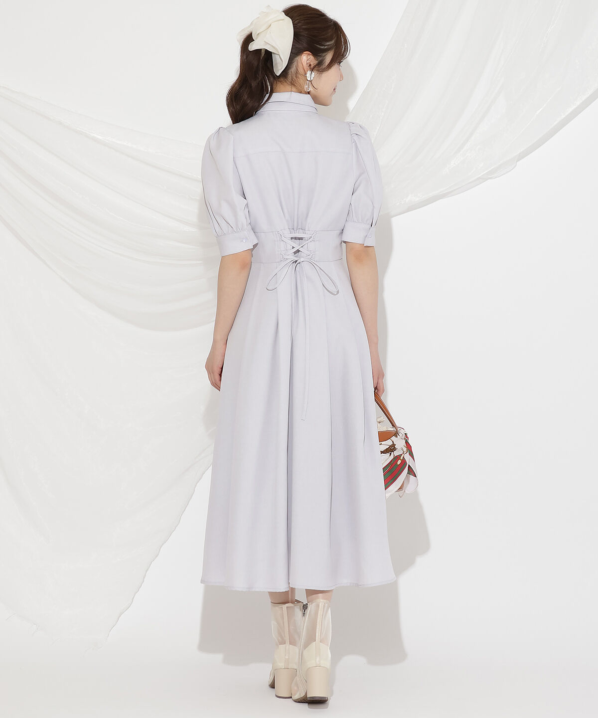 WILLSELECTION「リボンタイコルセットシャツワンピース」|ワンピース|