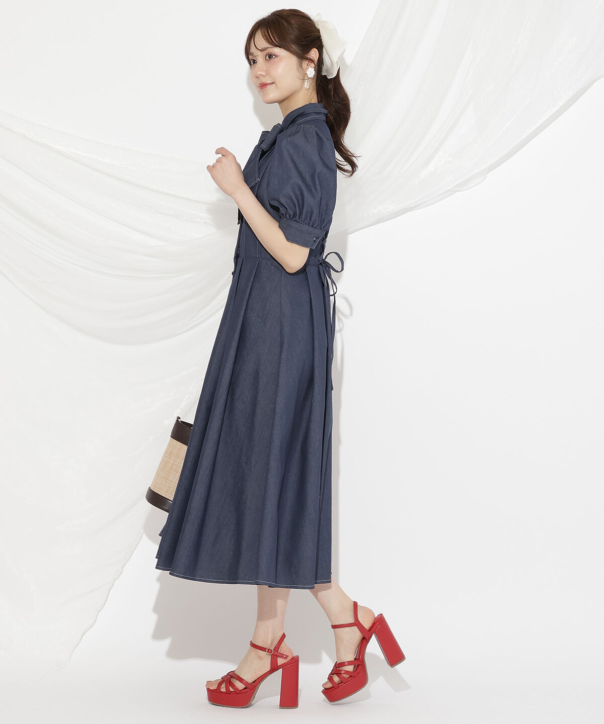 WILLSELECTION「リボンタイコルセットシャツワンピース」|ワンピース|