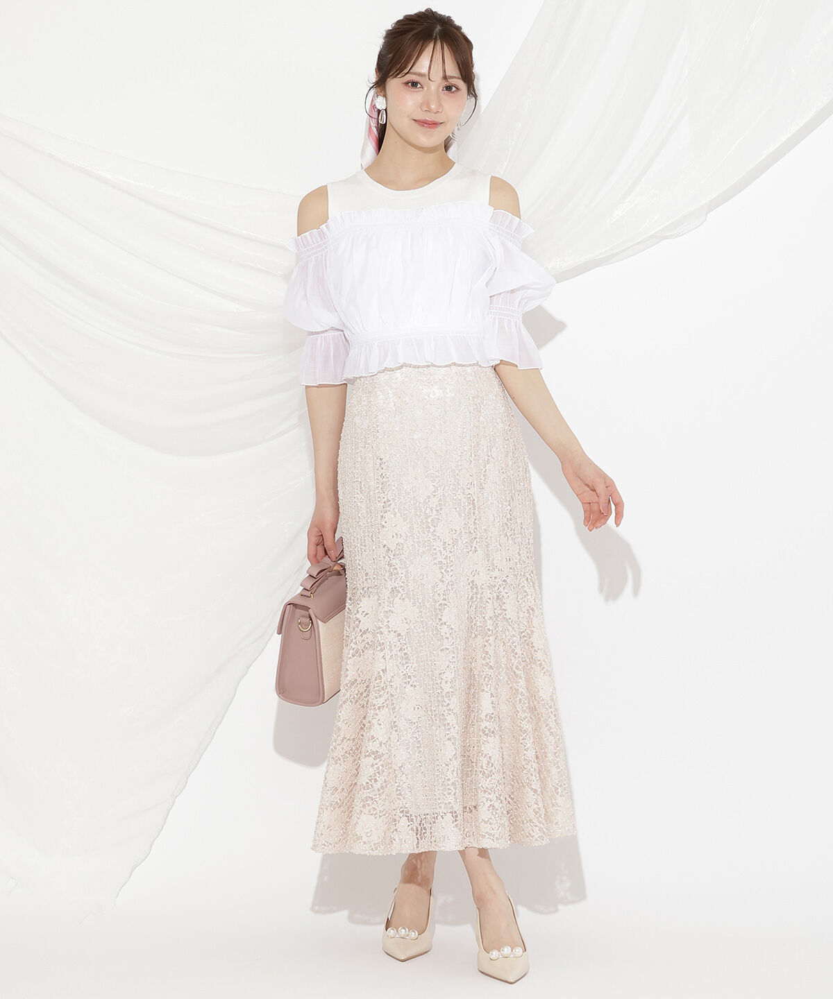 WILLSELECTION「レイヤード風オフショルニットプルオーバー」|ニット・セーター|