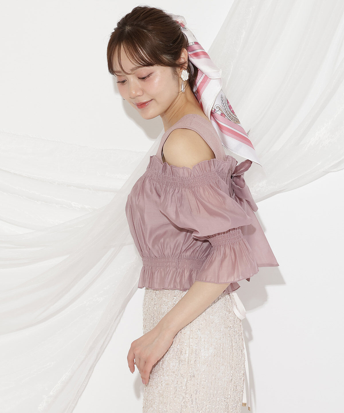 WILLSELECTION「レイヤード風オフショルニットプルオーバー」|ニット・セーター|