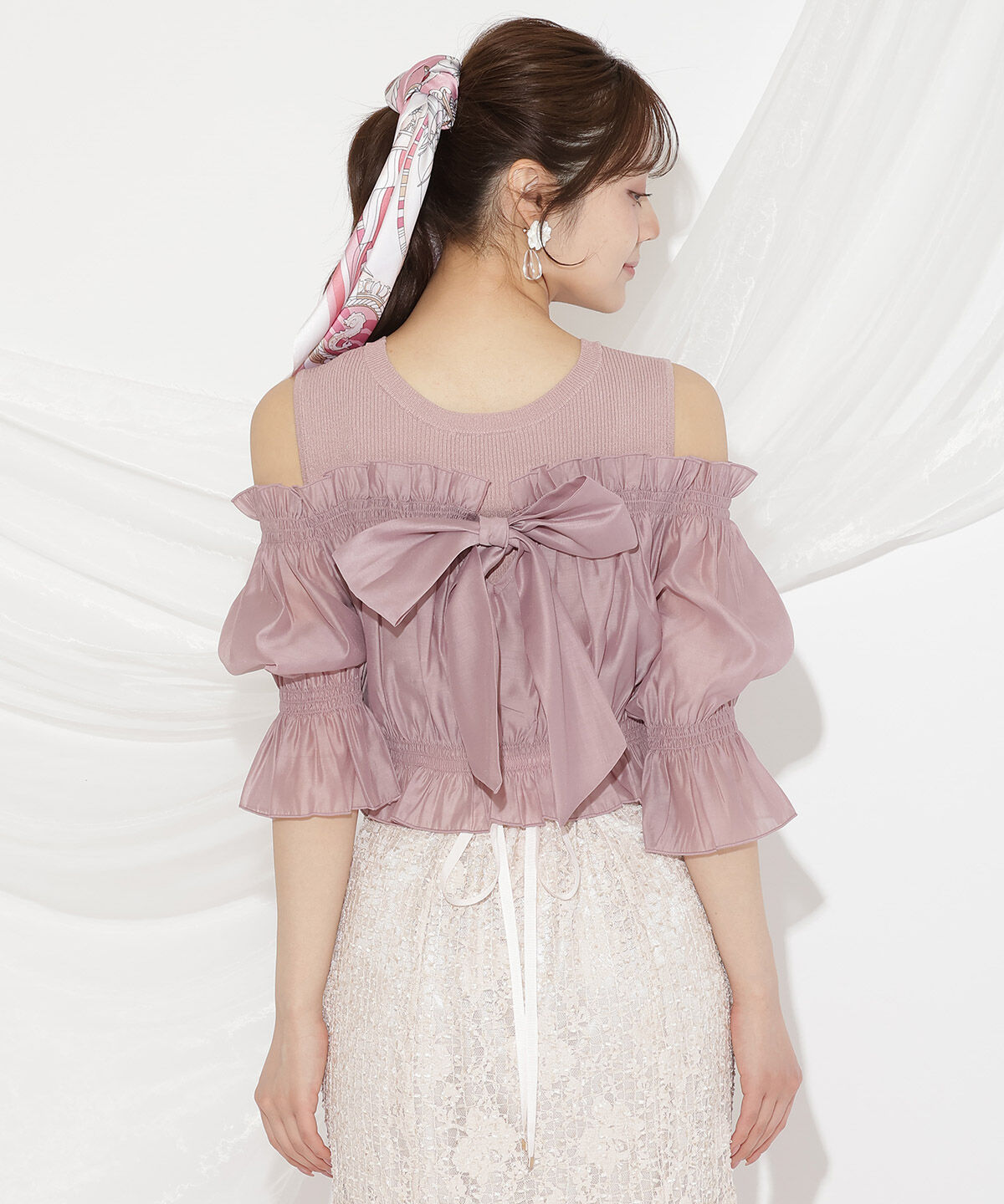 WILLSELECTION「レイヤード風オフショルニットプルオーバー」|ニット・セーター|