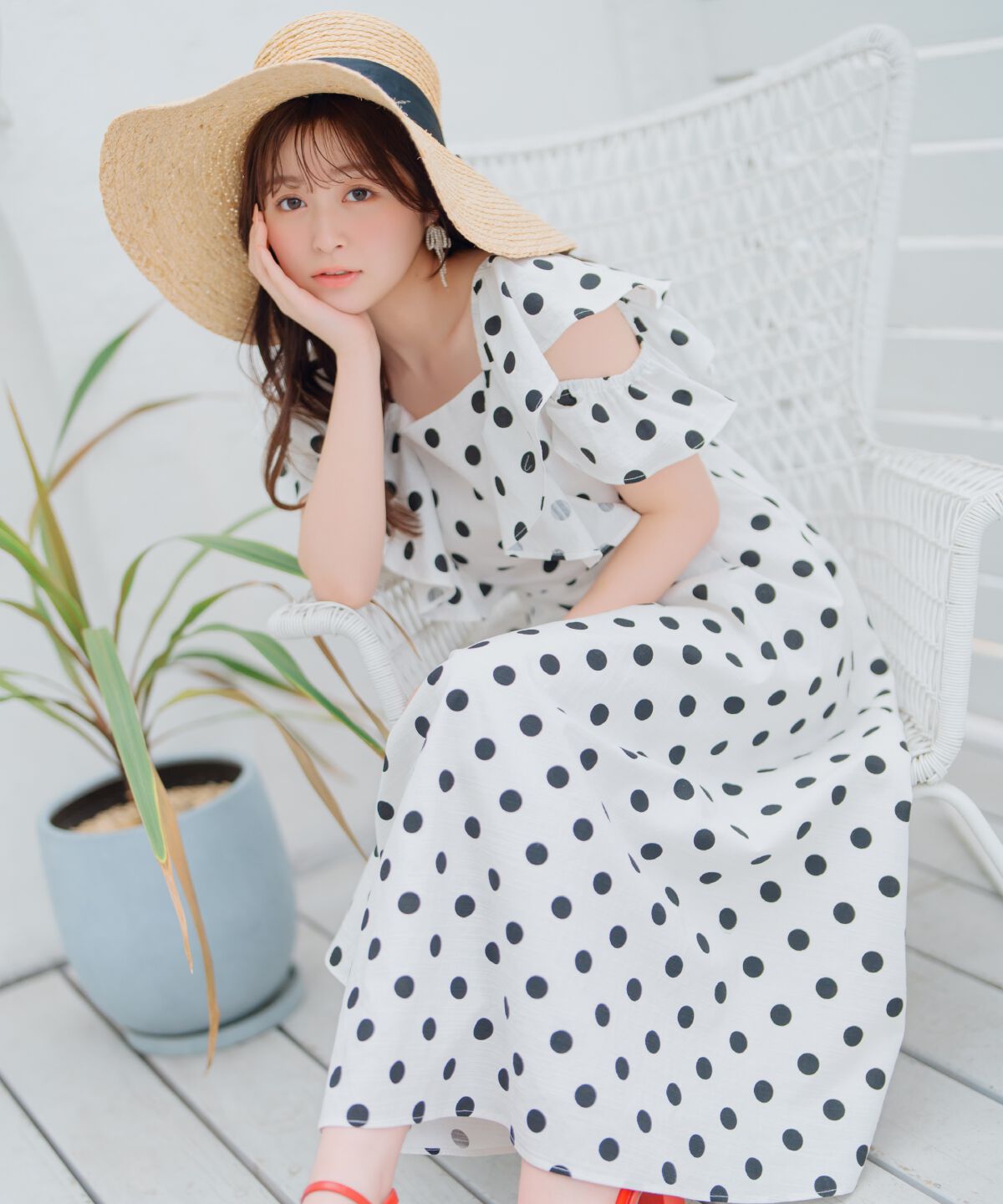 WILLSELECTION「ラッフルショルダーフレアワンピース」|ワンピース|