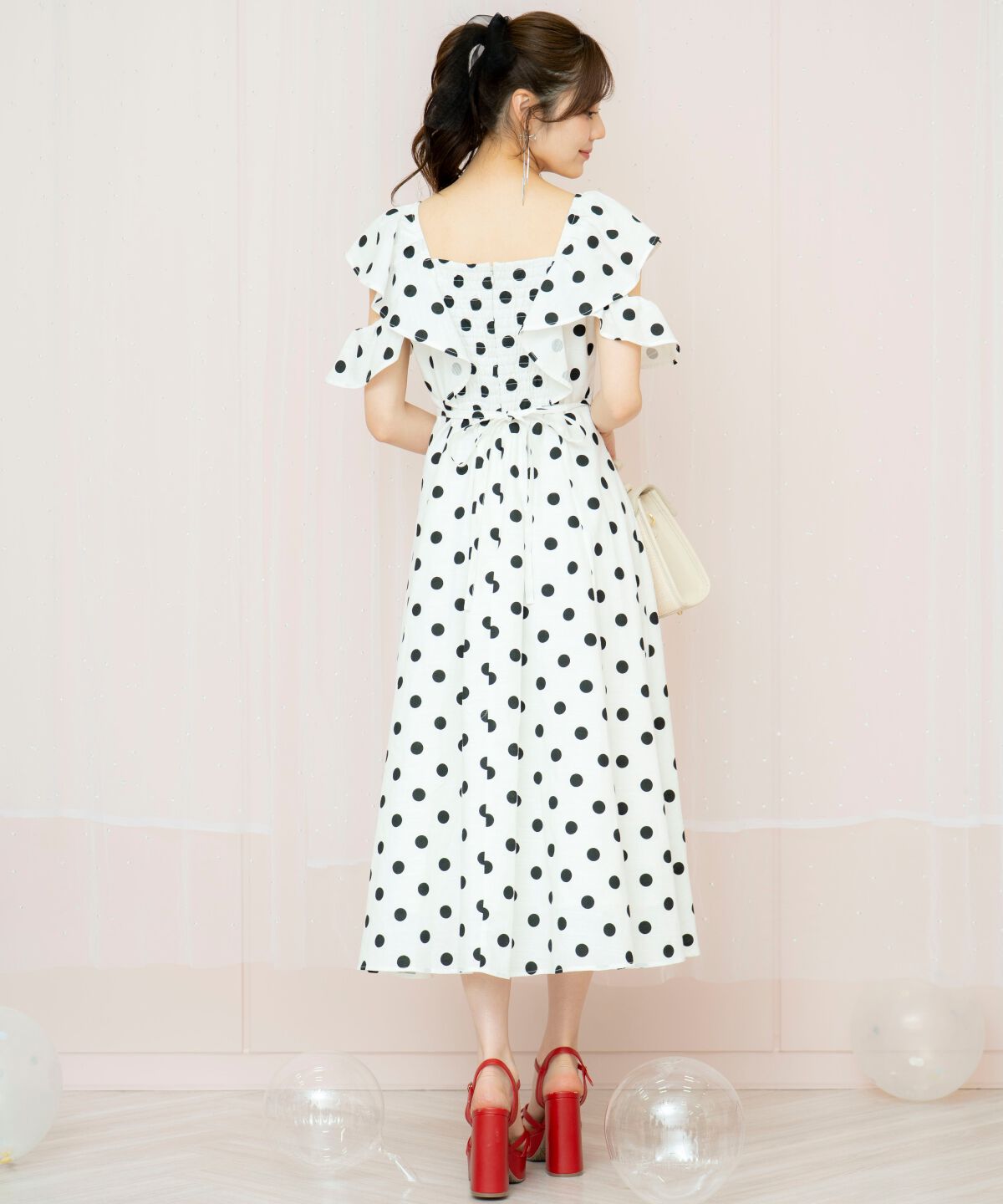 WILLSELECTION「ラッフルショルダーフレアワンピース」|ワンピース|