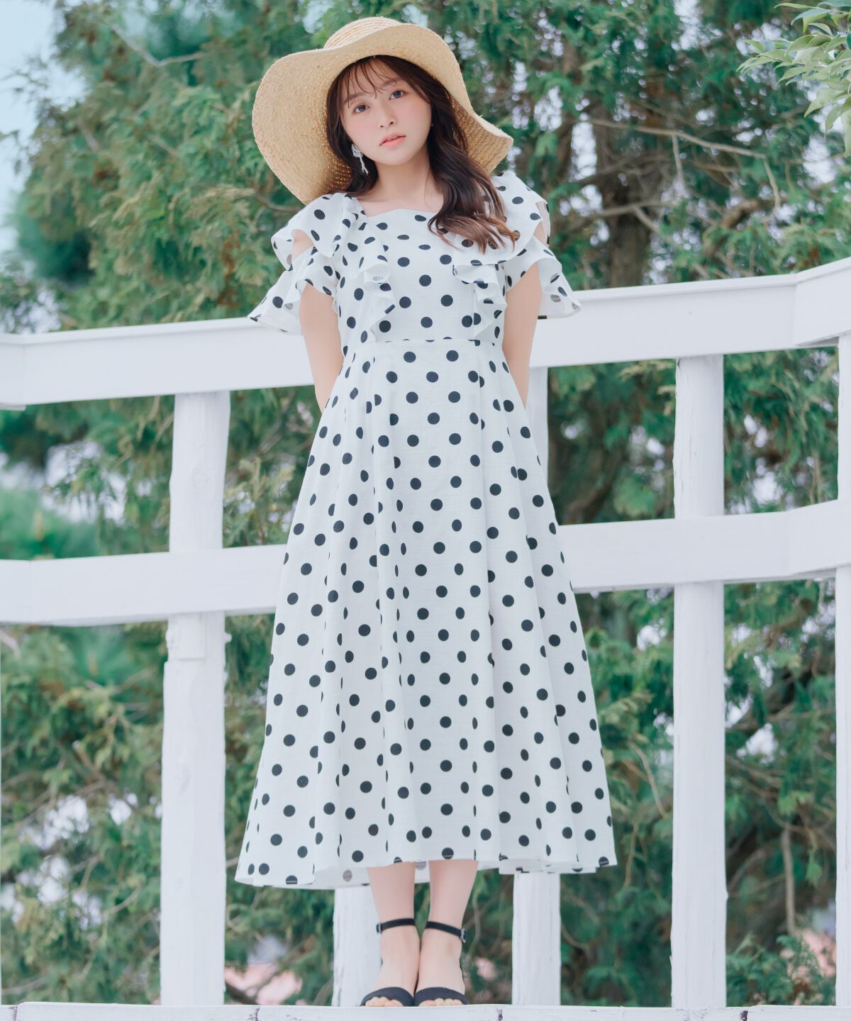 WILLSELECTION「ラッフルショルダーフレアワンピース」|ワンピース|