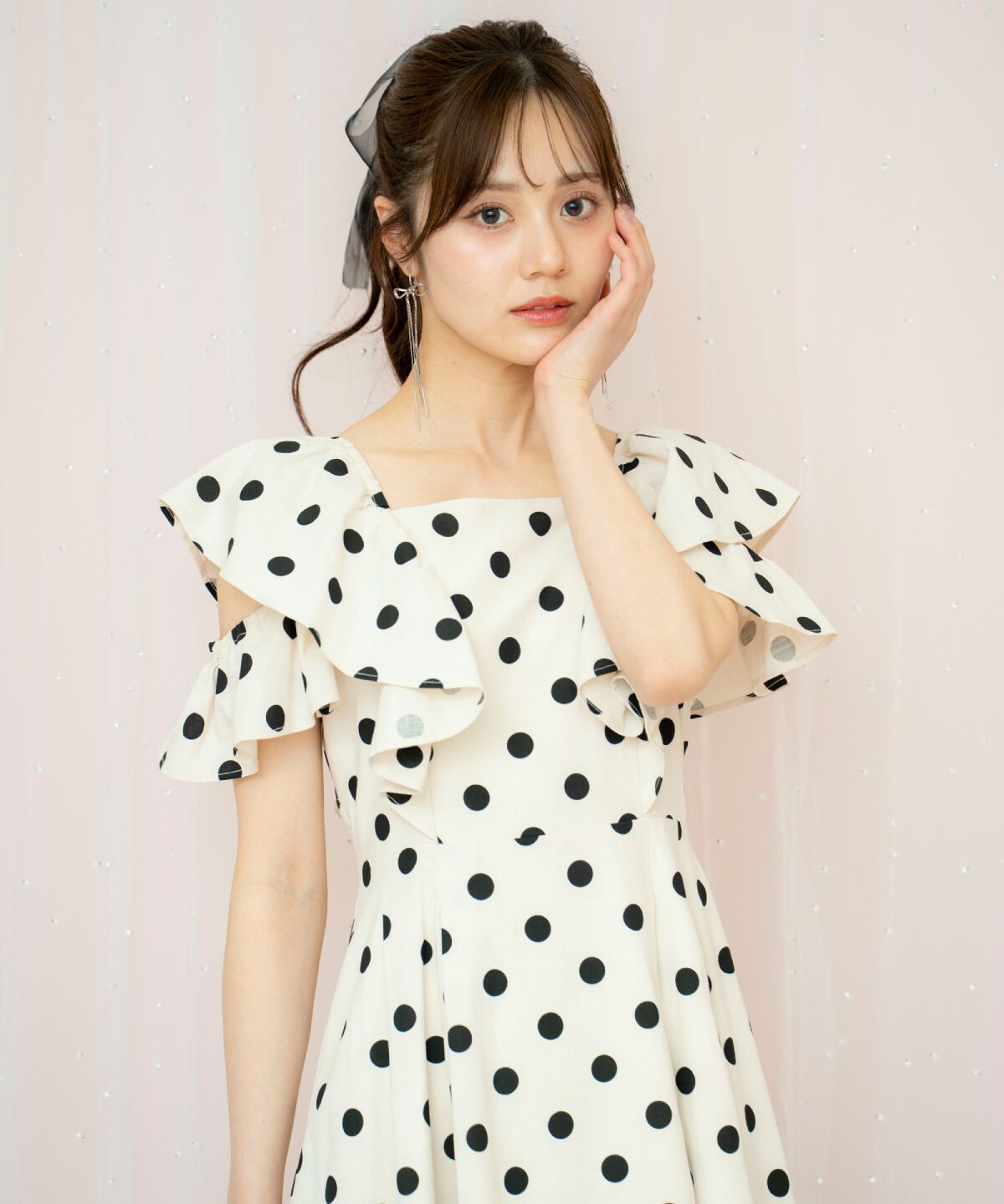 WILLSELECTION「ラッフルショルダーフレアワンピース」|ワンピース|