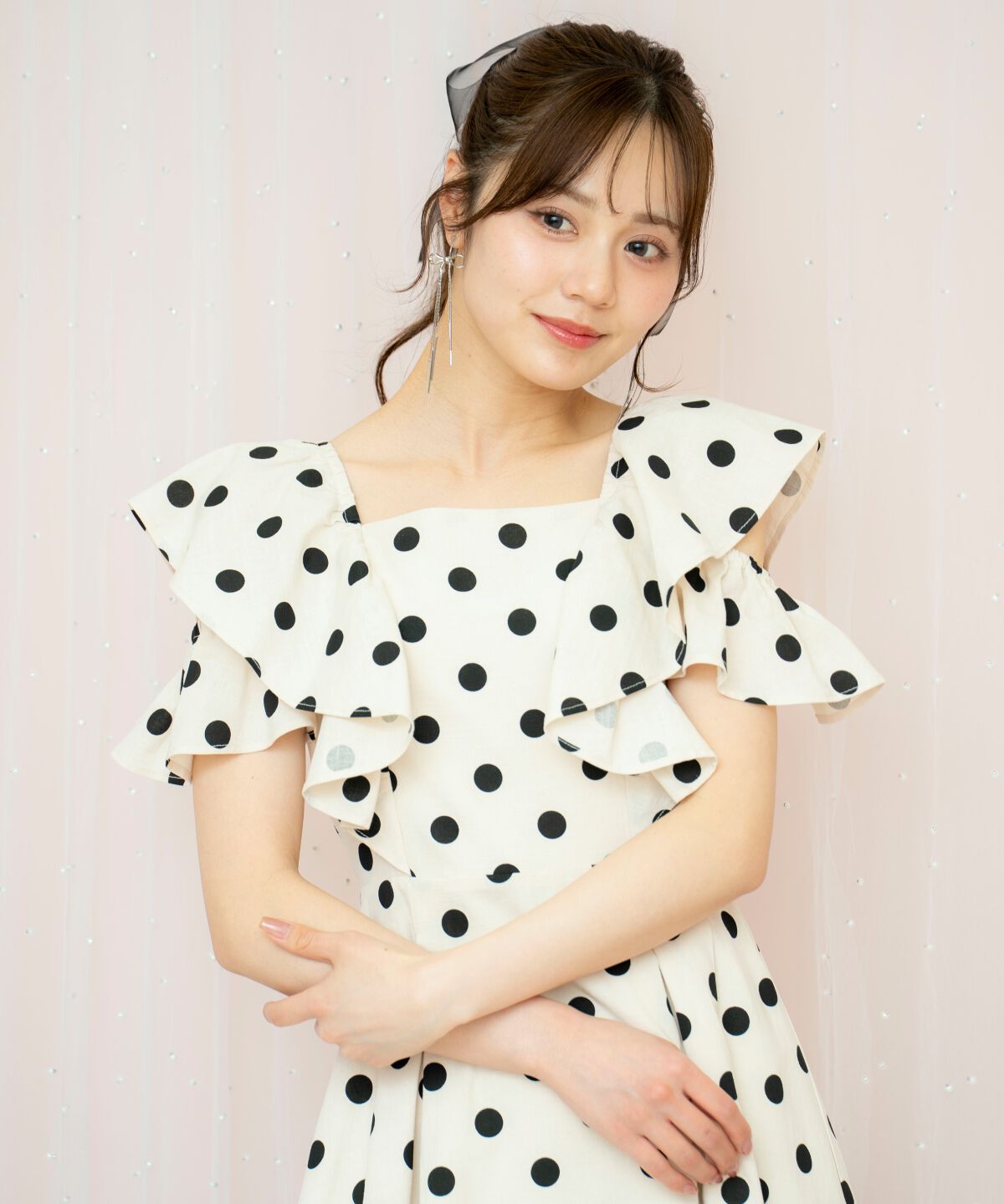 WILLSELECTION「ラッフルショルダーフレアワンピース」|ワンピース|