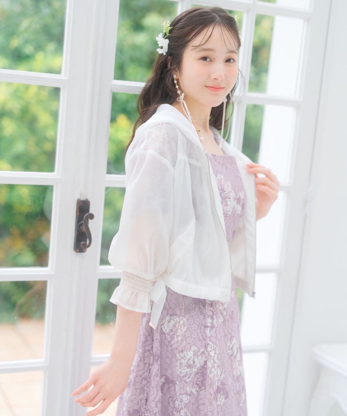 WILLSELECTION「キャンディスリーブシアーパーカー」|ブルゾン・スタジャン|