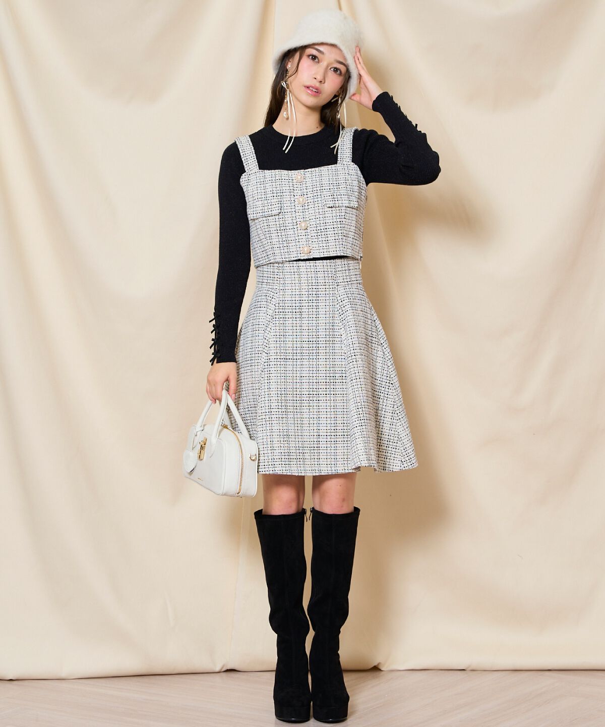WILLSELECTION「ツイードフレアミニスカート」|フレア|オフ