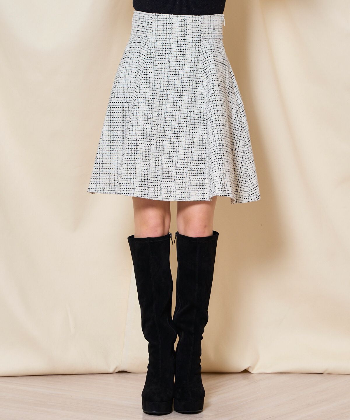 WILLSELECTION「ツイードフレアミニスカート」|フレア|