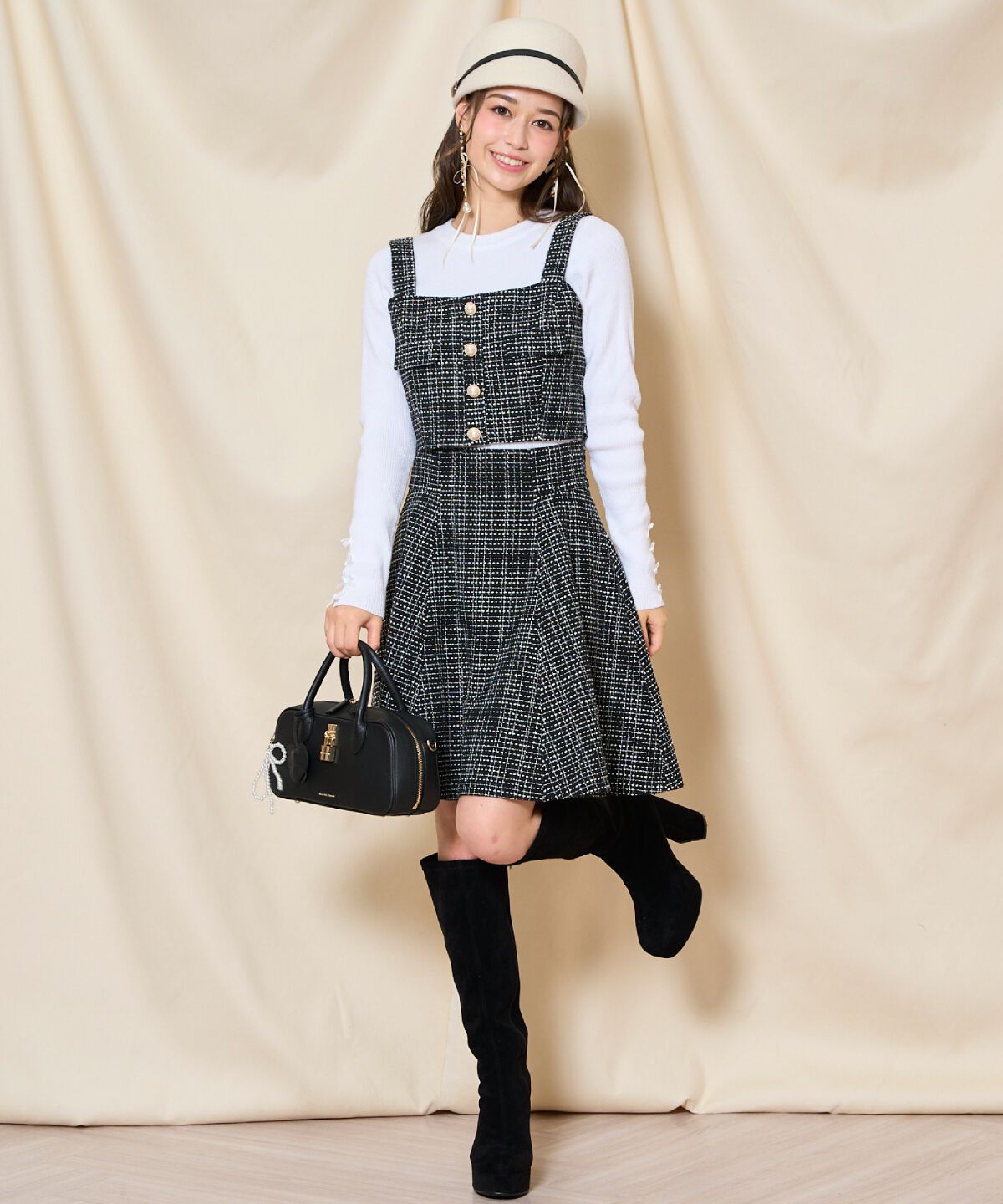 WILLSELECTION「ツイードフレアミニスカート」|フレア|