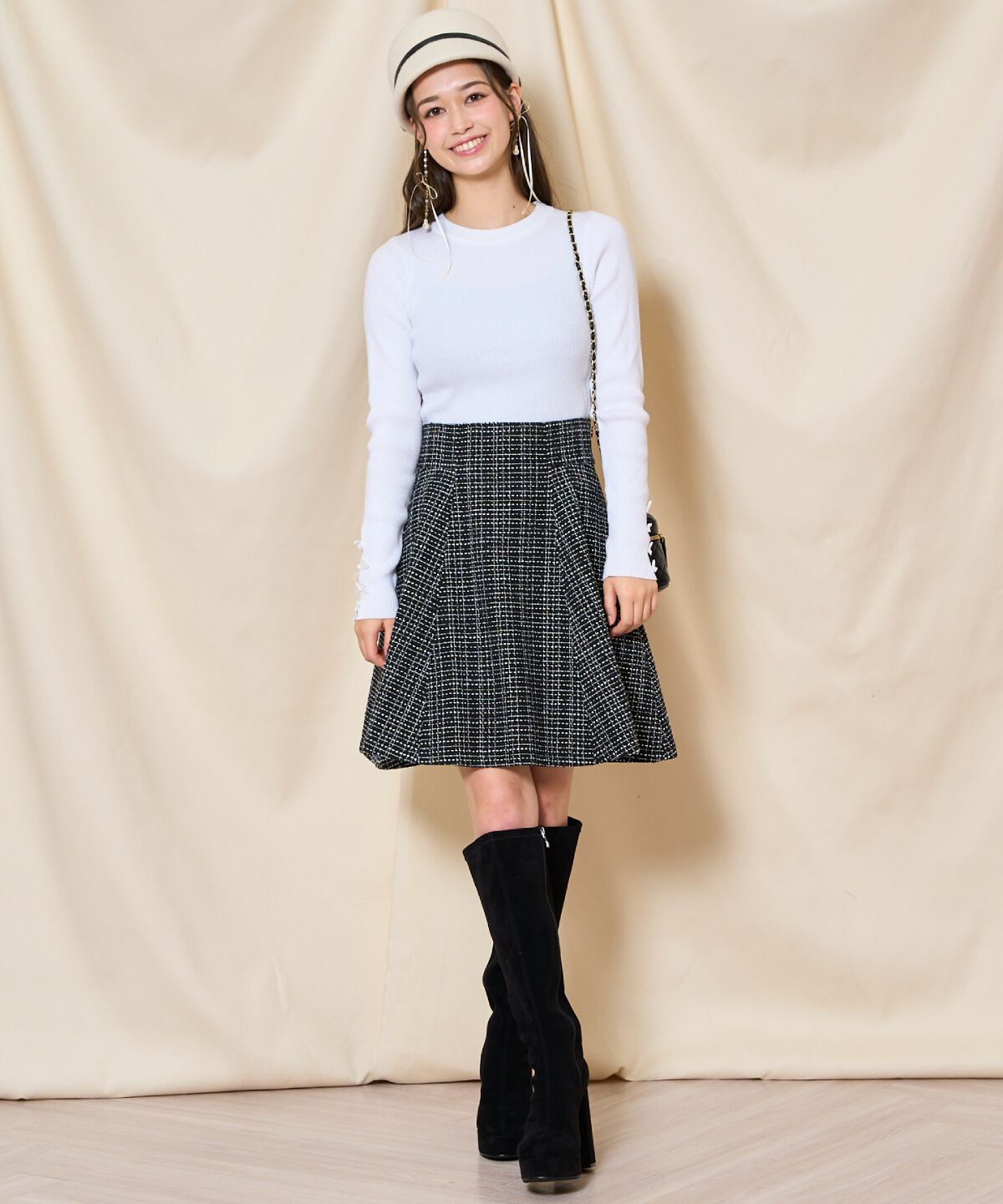 WILLSELECTION「ツイードフレアミニスカート」|フレア|