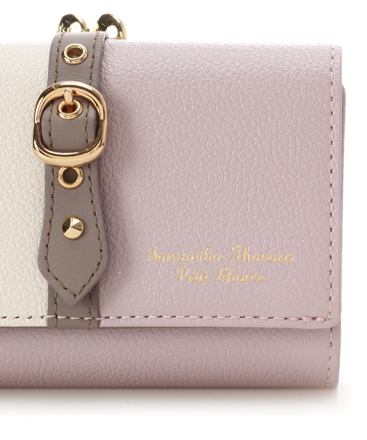Samantha Thavasa Petit Choice「バイカラーフロントベルト 口金折財布」|財布|