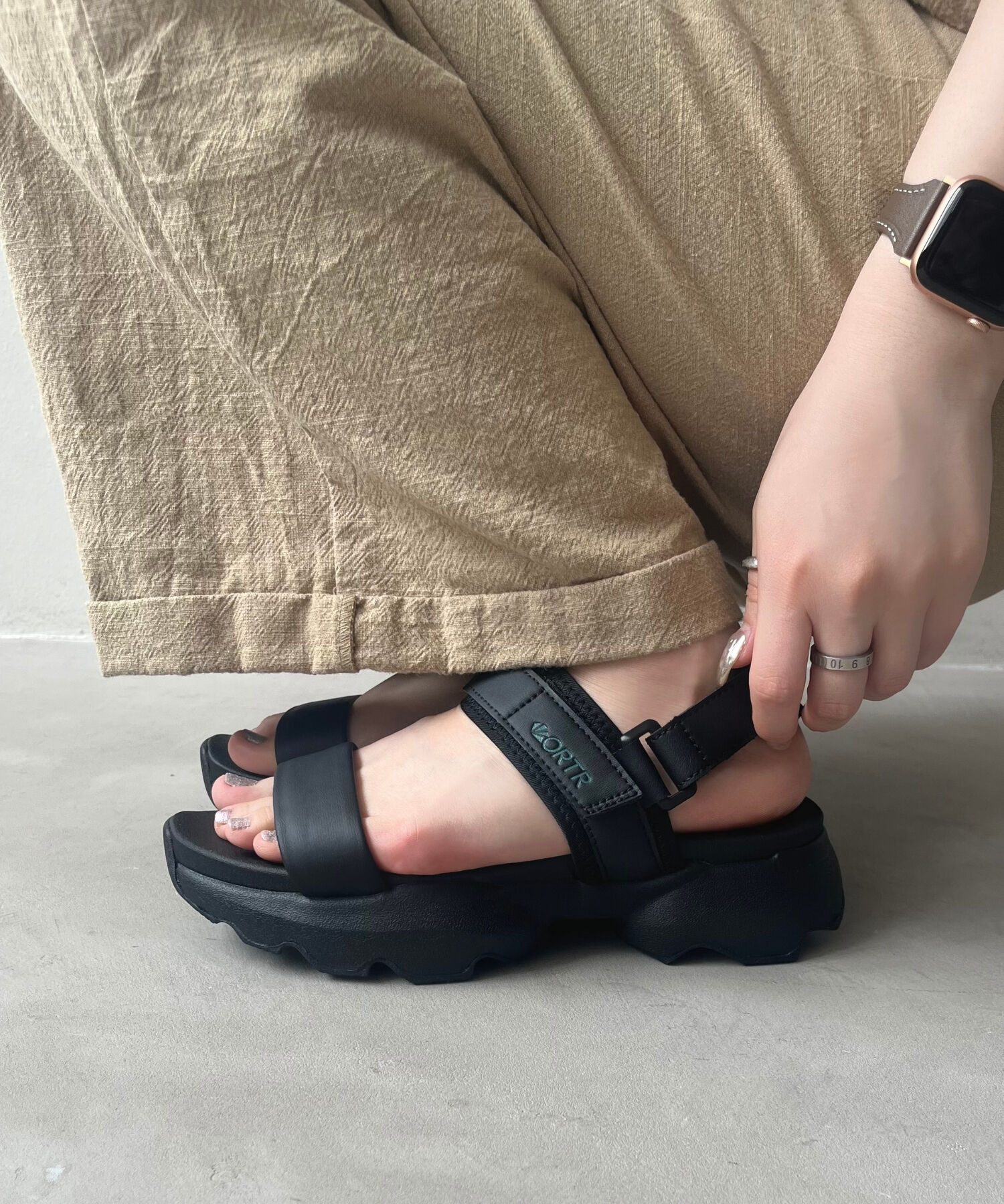 ORiental TRaffic「【アウトレット価格】スニーカーソールスポーツサンダル/OT3210 スポサン サンダル 人気」|サンダル|