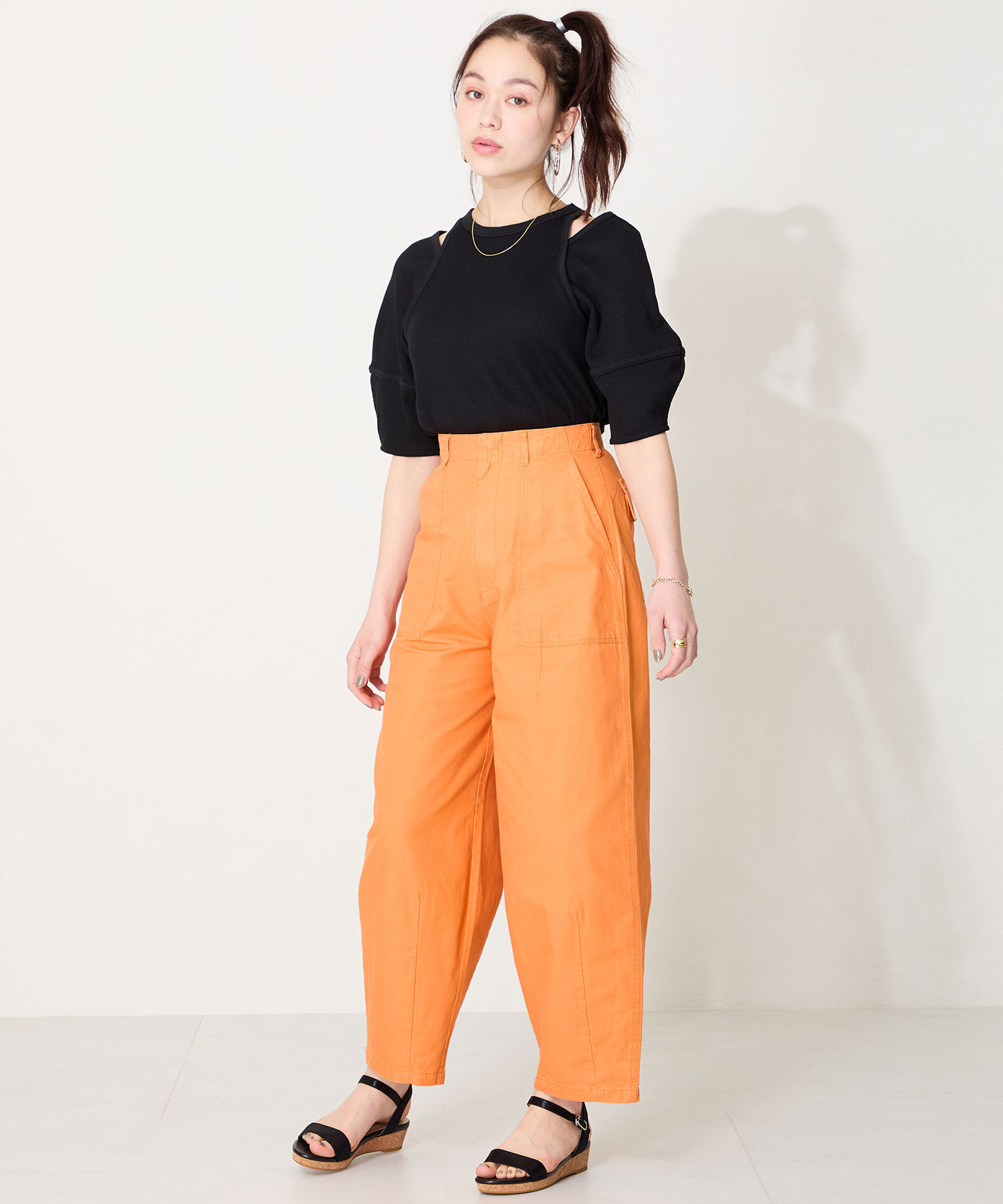 ORiental TRaffic「【WEB限定】●2025春夏新作●ウエッジソールワンベルトサンダル/55203 サンダル 人気 トレンド 売れてる」|サンダル|