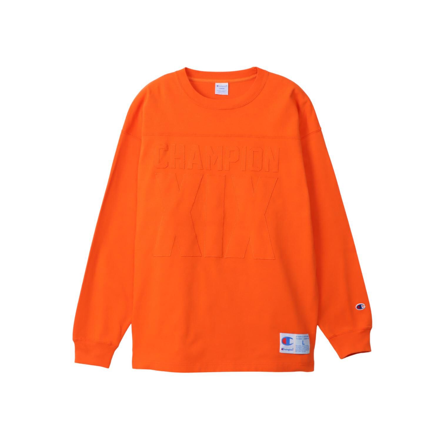 CHAMPION「【Champion】M FOOTBALL LS T-SHIRT」|Tシャツ・カットソー|オレンジ