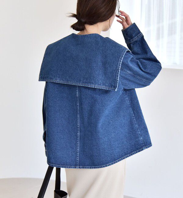 セーラーカラー　デニムジャケット セーラーカラーデニムジャケット | レディースファッション通販 - DHOLIC