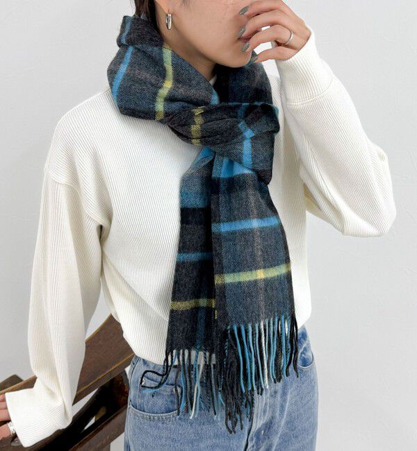 TWEED MILL/ツイードミル】ウールチェックストール48（fredy emue