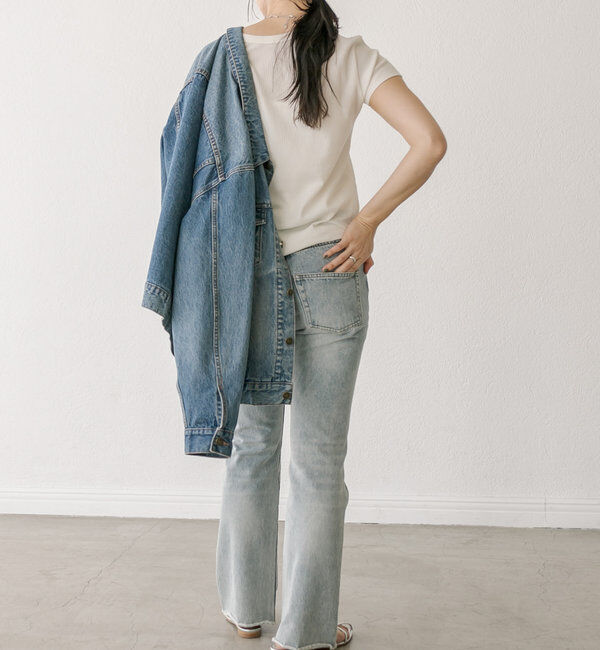  「【MONN.:. (モン)】フレアデニム」|デニム|