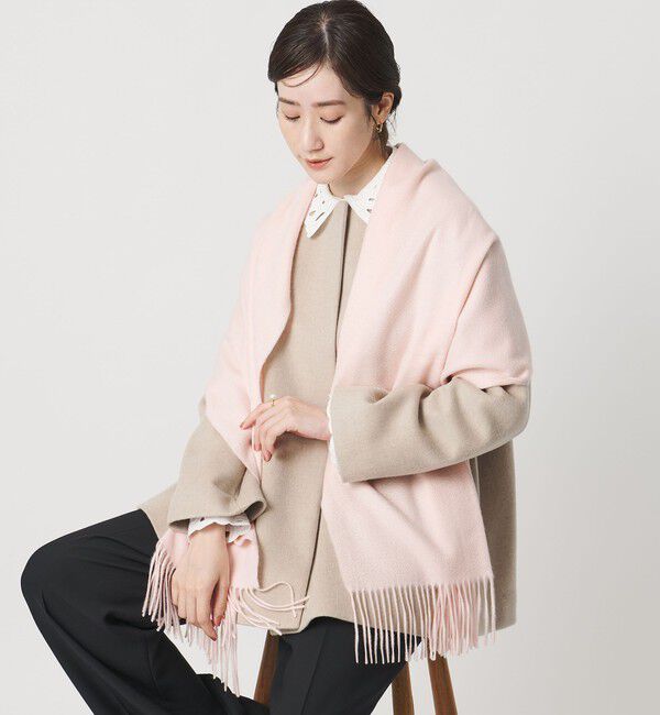 UNITED ARROWS「カシミヤ ソリッド ストール」|ストール|PINK