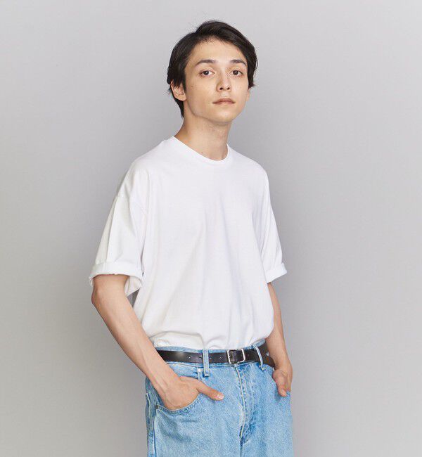 BEAUTY&YOUTH UNITED ARROWS「【WEB限定】ロールアップ ワイド テーパード Tシャツ -MADE IN JAPAN-」|Tシャツ・カットソー|