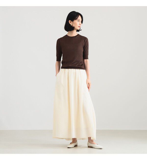 Demi-Luxe BEAMS 「【別注】SLOANE / 18ゲージ シルク リブ ハーフスリーブ」|ニット・セーター|