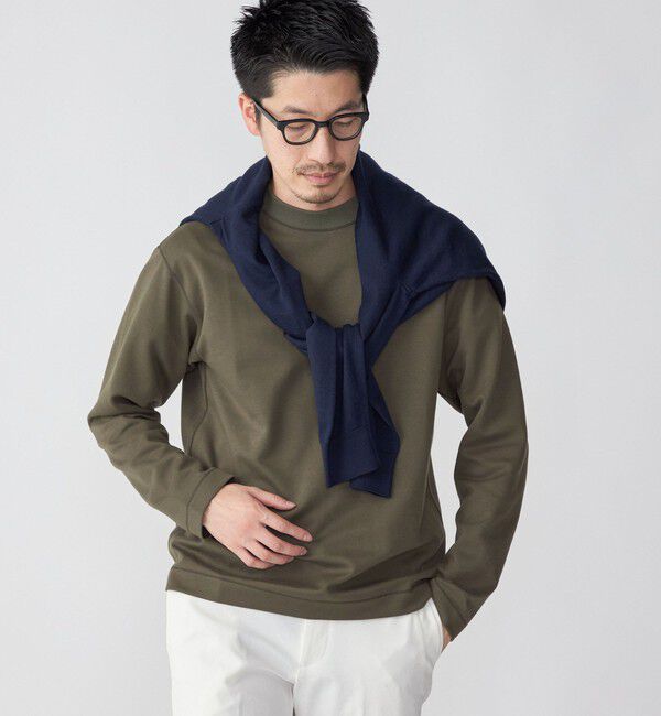 SHIPS「SHIPS:  ハイゲージ クルーネック ダンボールニット 長袖Tシャツ」|Tシャツ・カットソー|