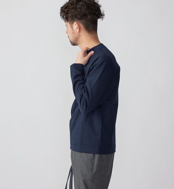 SHIPS「SHIPS:  ハイゲージ クルーネック ダンボールニット 長袖Tシャツ」|Tシャツ・カットソー|