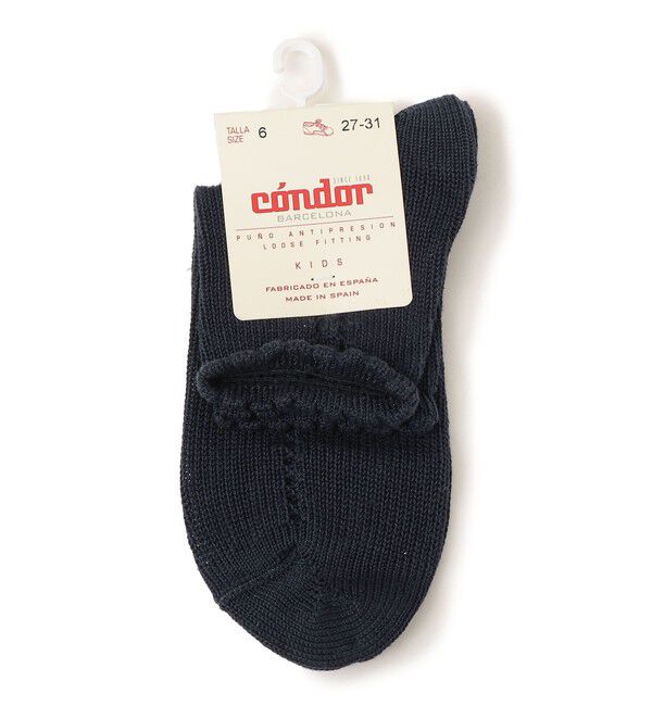 SHIPS KIDS「condor:サイド オープンワーク パール ショート ソックス」|ソックス|ネイビー