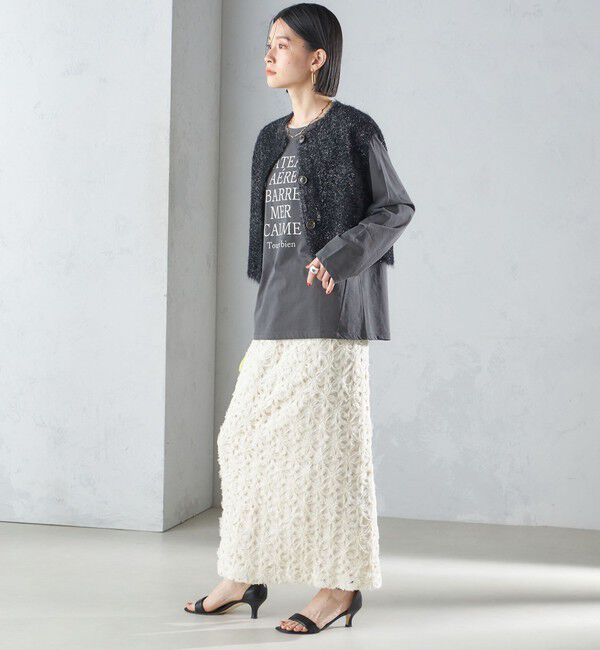 SHIPS for women「*〈手洗い可能〉グリッター ラメ フェザー ベスト 24SS ◇」|ベスト・ジレ|