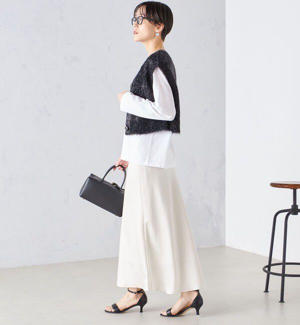 SHIPS for women「*〈手洗い可能〉グリッター ラメ フェザー ベスト 24SS ◇」|ベスト・ジレ|