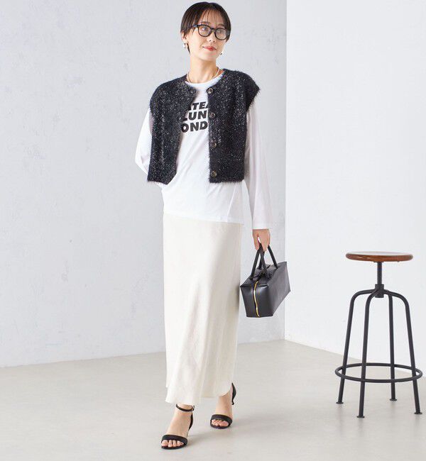 SHIPS for women「*〈手洗い可能〉グリッター ラメ フェザー ベスト 24SS ◇」|ベスト・ジレ|