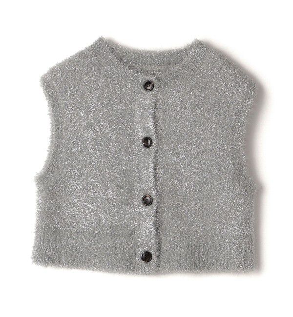 SHIPS for women「*〈手洗い可能〉グリッター ラメ フェザー ベスト 24SS ◇」|ベスト・ジレ|