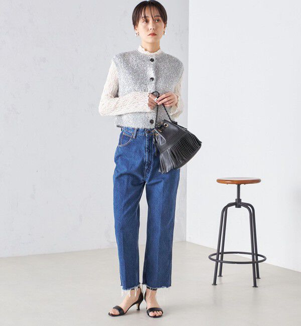 SHIPS for women「*〈手洗い可能〉グリッター ラメ フェザー ベスト 24SS ◇」|ベスト・ジレ|