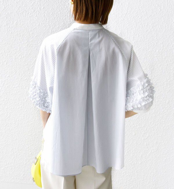 SHIPS for women「【WEB限定】〈手洗い可能〉袖 フリル デザイン ブラウス」|シャツ・ブラウス|