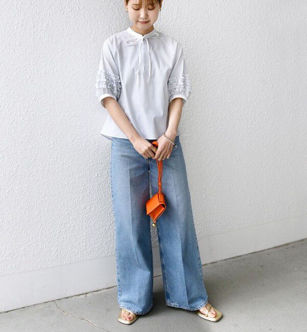 SHIPS for women「【WEB限定】〈手洗い可能〉袖 フリル デザイン ブラウス」|シャツ・ブラウス|