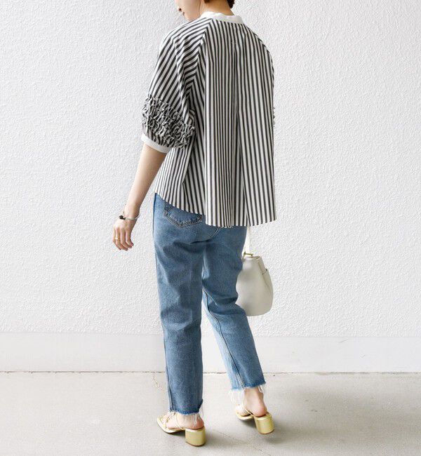 SHIPS for women「【WEB限定】〈手洗い可能〉袖 フリル デザイン ブラウス」|シャツ・ブラウス|