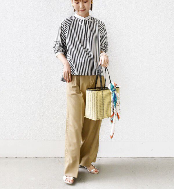 SHIPS for women「【WEB限定】〈手洗い可能〉袖 フリル デザイン ブラウス」|シャツ・ブラウス|