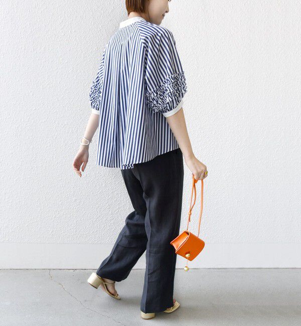 SHIPS for women「【WEB限定】〈手洗い可能〉袖 フリル デザイン ブラウス」|シャツ・ブラウス|