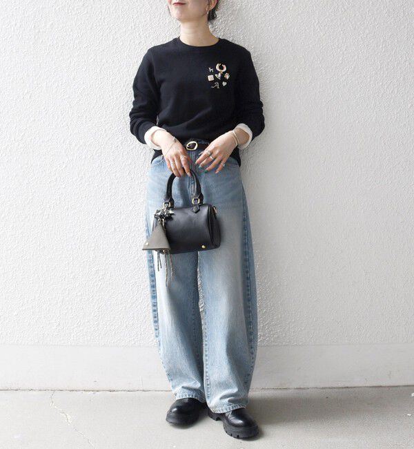 SHIPS any「《一部追加予約》SHIPS any:〈手洗い可能〉裏起毛 ビジュー クルーネック コンパクト プルオーバー」|スウェット・ジャージ|