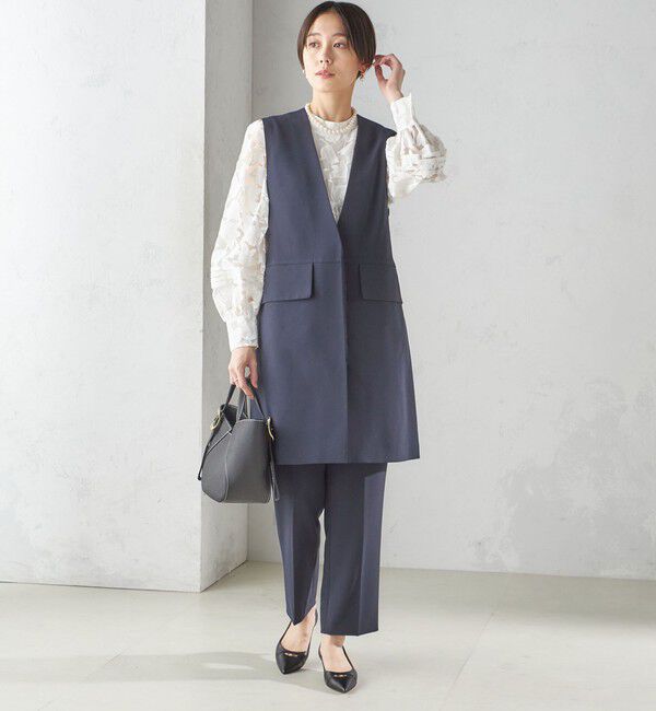 SHIPS for women「〈手洗い可能〉トリアセテート混 ロング ジレ（セットアップ対応可）」|ベスト・ジレ|