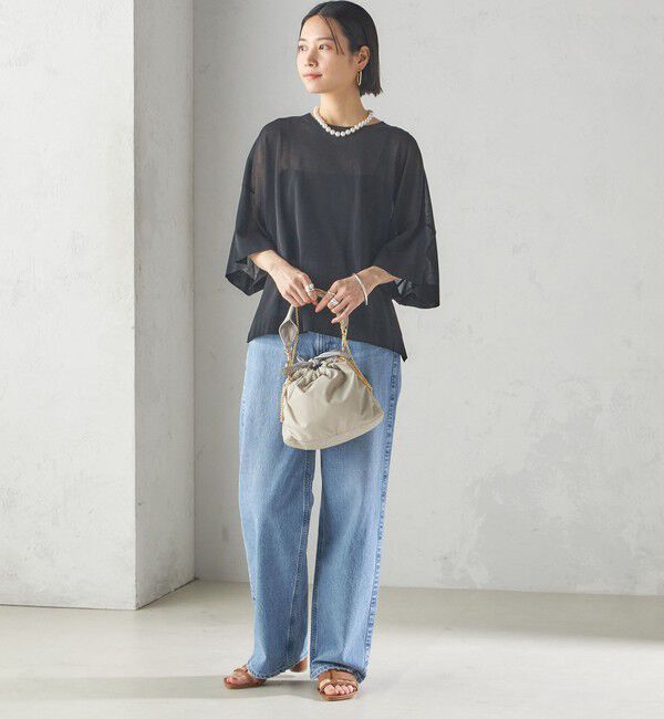 SHIPS for women「〈手洗い可能〉18G フィルミーコットン ワイド ショート スリーブ プルオーバー」|ニット・セーター|