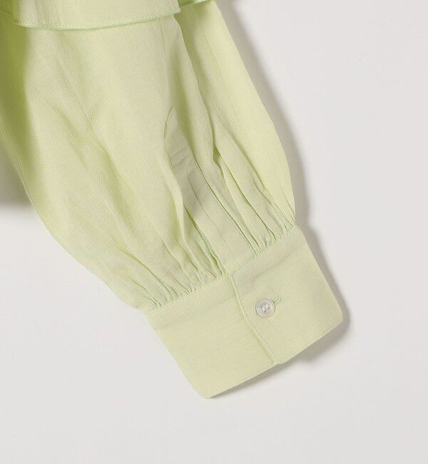 SHIPS any「SHIPS any:〈洗濯機可能〉シアー ボイル フリル バンドカラー シャツ ブラウス」|シャツ・ブラウス|