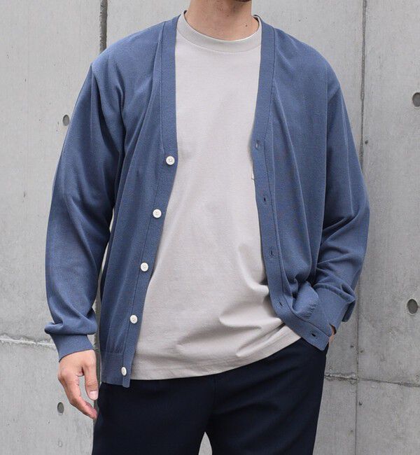SHIPS any「SHIPS any:〈手洗い可能〉ハイゲージ リネンミックス サマーニット カーディガン 25SS◇」|カーディガン|ロイヤルブルー