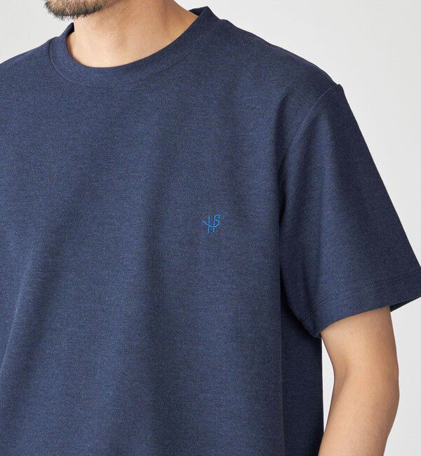 SHIPS「【WEB限定】SHIPS: メランジ カノコ クルーネック Tシャツ (半袖)」|Tシャツ・カットソー|ネイビー