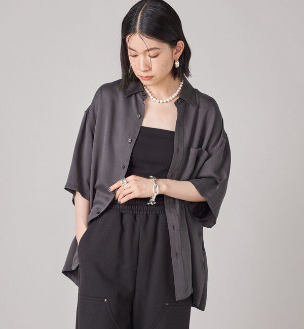 SHIPS for women「SHIPS NINE CASE:〈手洗い可能〉オーバーサイズ シャツ」|シャツ・ブラウス|